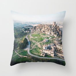 Abandoned Ghost Town Craco in Italy Throw Pillow