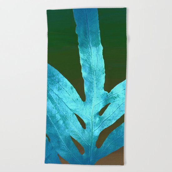 Autumn Leaves Blue and Cold Fall to the Ground Beach Towel