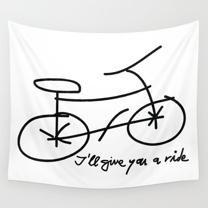 Bike drawing Wall Tapestry