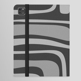 Palm Springs Retro Mid-Century Modern Abstract Pattern in Grey iPad Folio Case
