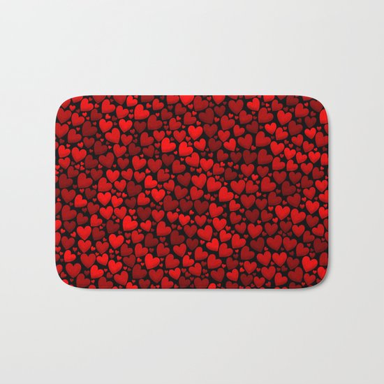 Red hearts Bath Mat