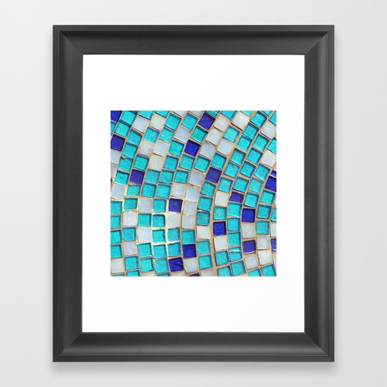 Blue Tiles - an abstract photograph. Framed Art Print