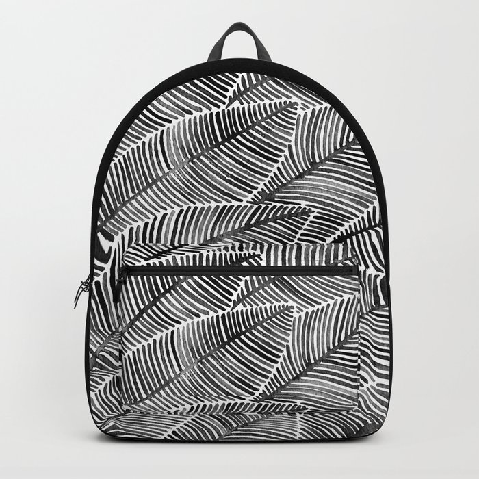 Tropical Palm Leaves – Black Palette Backpack