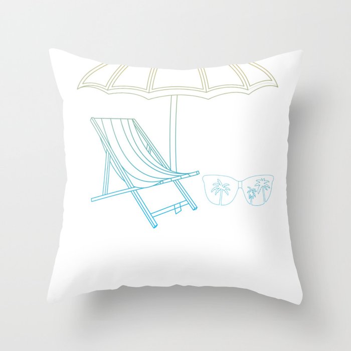 Summer Sunglasses Beach Chair Beach Umbrella Throw Pillow by