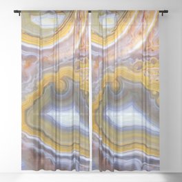 Chakra Bomb Agate (crazy lace rainbow agate) Sheer Curtain