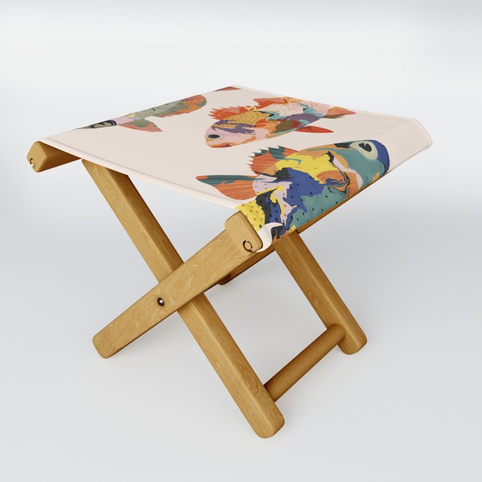 Fish collage Folding Stool