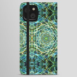Liquid Light Series 75 ~ Colorful Abstract Fractal Pattern iPhone Wallet Case
