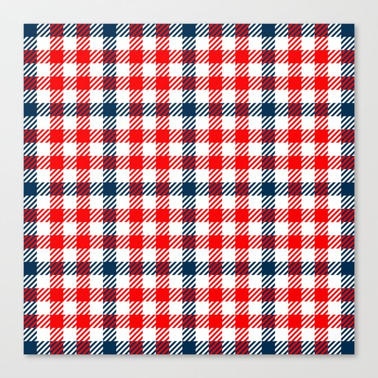 Red & Blue Gingham Pattern Canvas Print