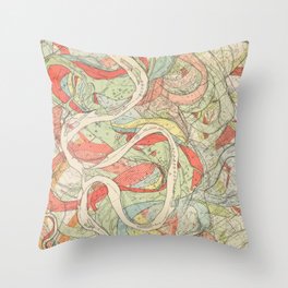 Meander Maps of the Mississippi River Throw Pillow