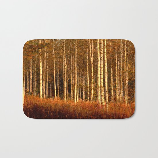 The Birches in Autumn Bath Mat