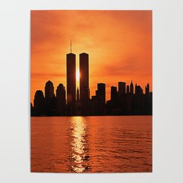 Twin Towers Summer Sky Poster