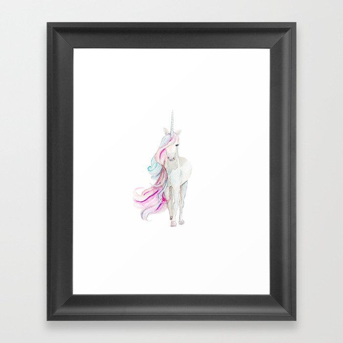 Watercolor Unicorn Framed Art Print