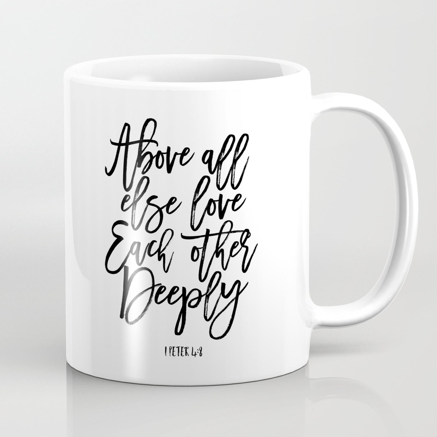 because love covers over a multitude of si... above all love each other deeply Love and valentine love and valentines classic coffee mug