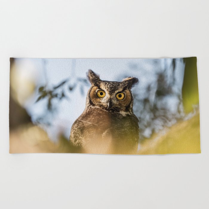 Okanagan Owl Beach Towel