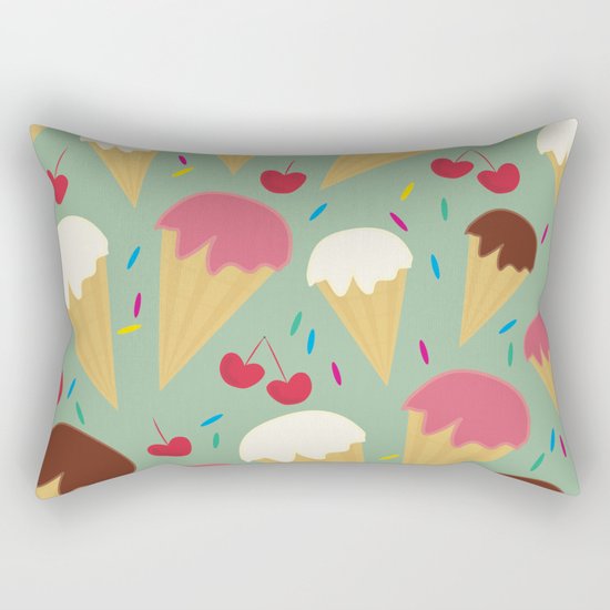 Ice Cream Cones Rectangular Pillow