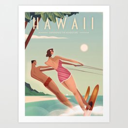 Vintage Travel Poster Hawaii Art Print