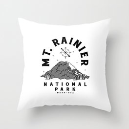 Mt. Rainier National Park Crosshatch Throw Pillow
