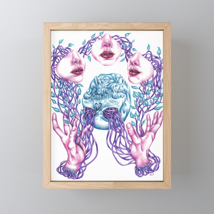 Eletric Blue Framed Mini Art Print