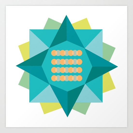 Abstract Lotus Flower - Yoga Print Art Print