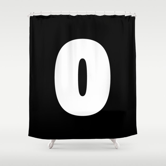 0 (White & Black Number) Shower Curtain