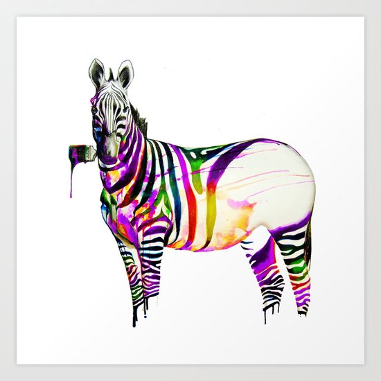 zebra painting Art Print