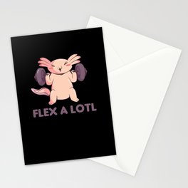 Flex A Lotl Axolotl Pun For Fitness Sport Stationery Card
