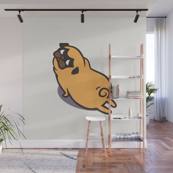 Pug Upward Facing Dog Wall Mural