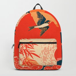 SPARROW Backpack | Japanesepattern, Umbrella, Pattern, Summer, Pagoda, Bambooleaf, Peony, Pop Art, Vector, Parasol 