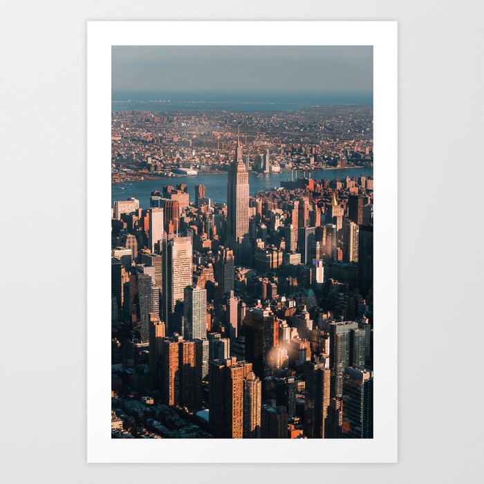 Birds eye view of Empire State Building Art Print