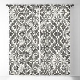TAZA STAR TILE GREY Blackout Curtain | Diamond, Farmhouse, Rustic, Drawing, Dot, Tile, Grey, Curated, Hollizollinger, Pattern 