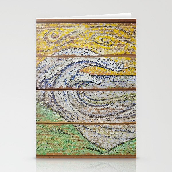 Waves on Grain Stationery Cards