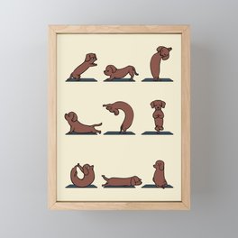 Dachshund yoga Framed Mini Art Print