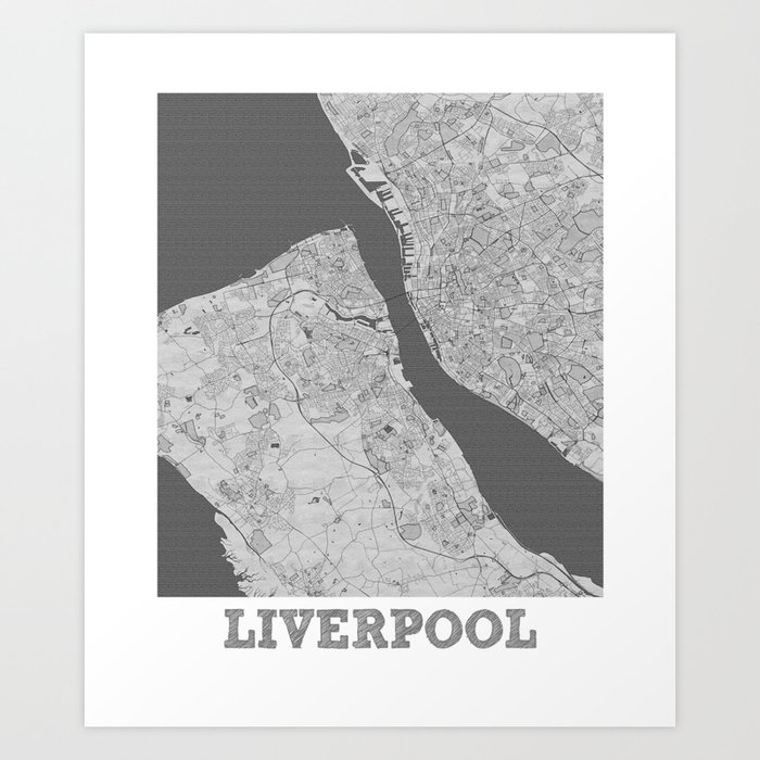 Liverpool city map sketch Art Print