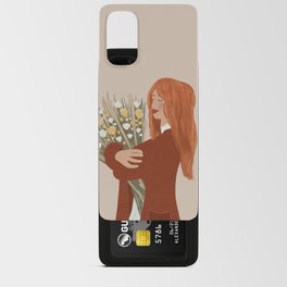 Girl Standing With a Flower Bouquet  Android Card Case