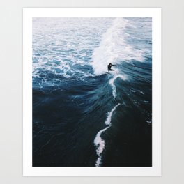 Solo Surfer, Venice Beach, California Art Print