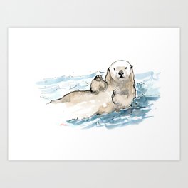 Sea otter Art Print