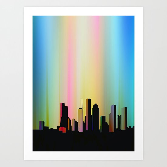 Cityscape through the veil Art Print