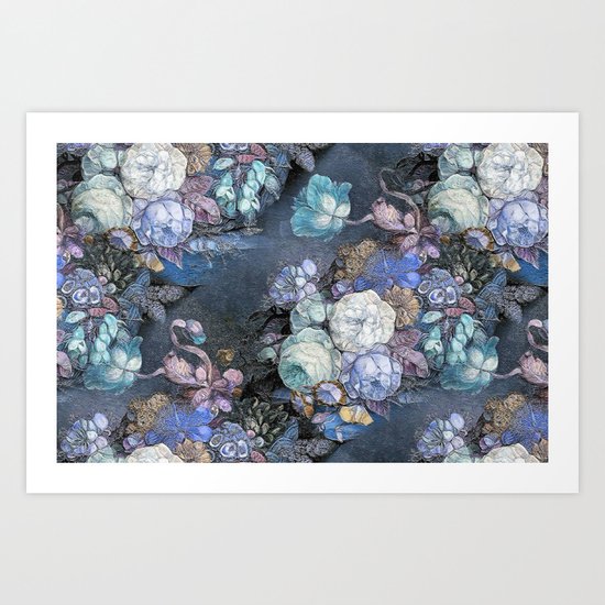 Vintage Blue Jeans Bouquet Art Print