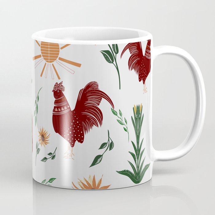 Folk art rooster pattern Coffee Mug