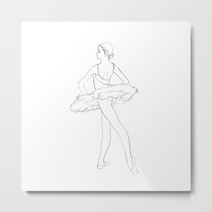 Ballerina Line Drawing no.08 Metal Print