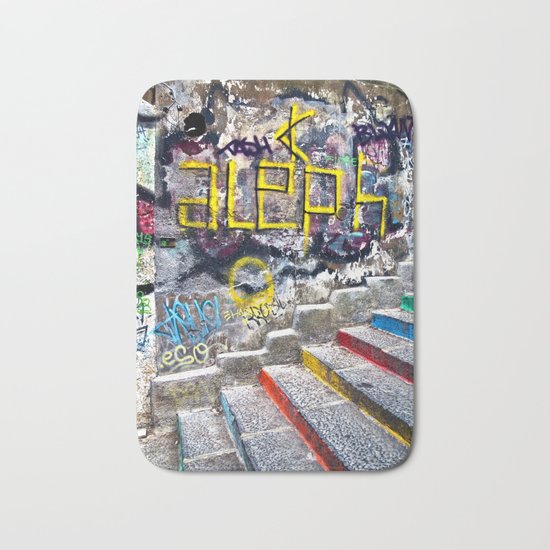 Sicilian Facade with Graffiti Bath Mat