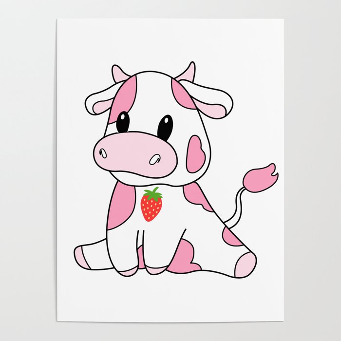littel strawberry cow Poster by Doctor ax