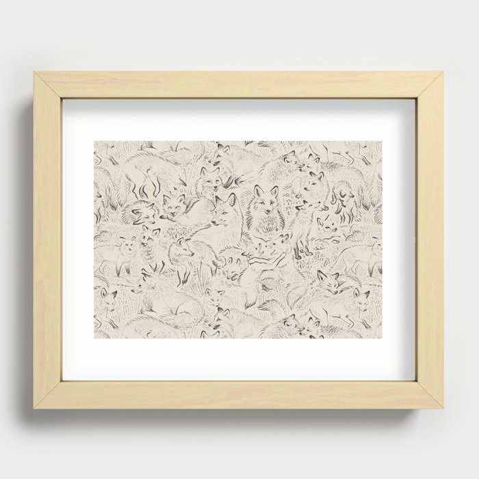 Resting foxes Recessed Framed Print