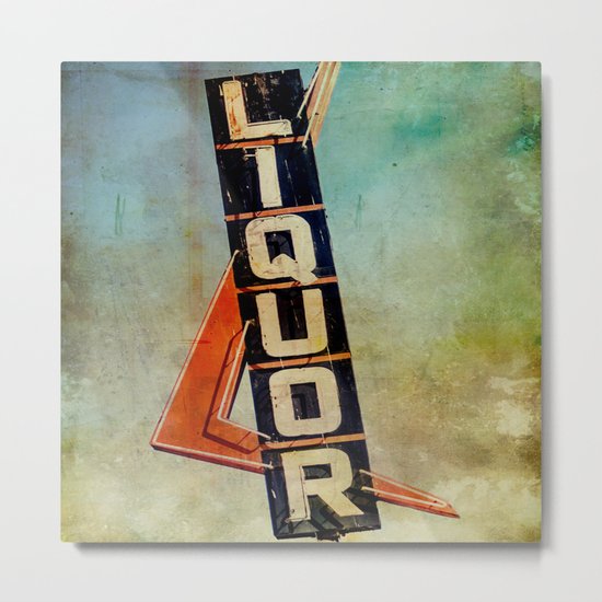Vintage Liquor Sign Metal Print
