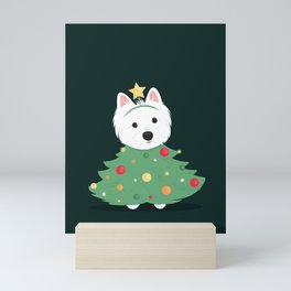 Merry westie Christmas! Mini Art Print