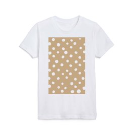 Hand-Drawn Dots (White & Tan Pattern) Kids T Shirt