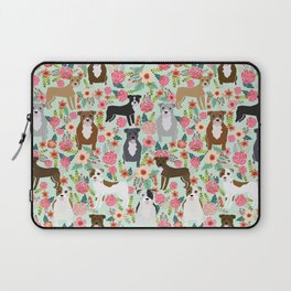 Pitbull florals mixed coats pibble gifts dog breed must have pitbulls florals Laptop Sleeve