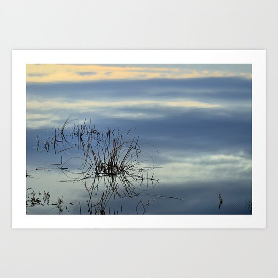 Blue graphics reflections Art Print