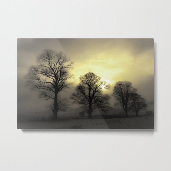 Golden Tree Landscape Metal Print