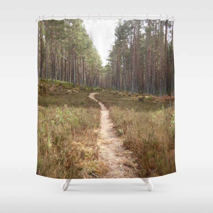 Scottish Highlands Nature Path in the Spring Sun  Shower Curtain